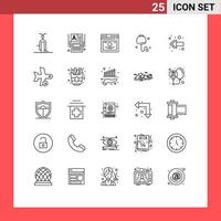 Set of 25 Modern UI Icons Symbols Signs for arrow medical web builder check quicklinks Editable Vector Design Elements