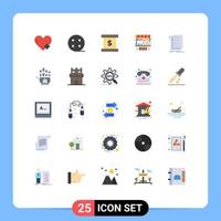 25 iconos creativos signos y símbolos modernos de archivos codificación código de presentación contador elementos de diseño vectorial editables vector