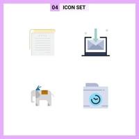 4 Universal Flat Icons Set for Web and Mobile Applications student camera student notes technology big think Editable Vector Design Elements