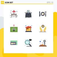 Universal Icon Symbols Group of 9 Modern Flat Colors of home mortgage money typewriter finance easter Editable Vector Design Elements