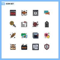 Stock Vector Icon Pack of 16 Line Signs and Symbols for social communication flask bubbles chat Editable Creative Vector Design Elements