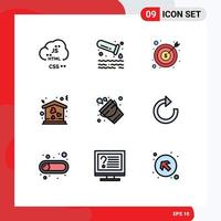 Modern Set of 9 Filledline Flat Colors and symbols such as move house tube home finance Editable Vector Design Elements