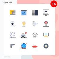 User Interface Pack of 16 Basic Flat Colors of return delivery layout box online Editable Pack of Creative Vector Design Elements