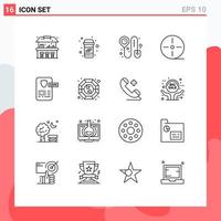 Stock Vector Icon Pack of 16 Line Signs and Symbols for project design check in controller gadgets Editable Vector Design Elements