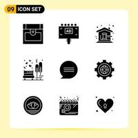 9 Creative Icons for Modern website design and responsive mobile apps 9 Glyph Symbols Signs on White Background 9 Icon Pack vector