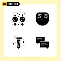 4 iconos creativos para el diseño moderno de sitios web y aplicaciones móviles receptivas 4 signos de símbolos de glifo sobre fondo blanco paquete de 4 iconos vector