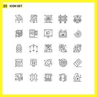 25 Thematic Vector Lines and Editable Symbols of fund budget color road virtual Editable Vector Design Elements