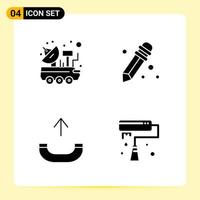 4 Creative Icons for Modern website design and responsive mobile apps 4 Glyph Symbols Signs on White Background 4 Icon Pack vector