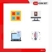 Universal Icon Symbols Group of 4 Modern Flat Icons of arrived document logistic envelope laptop Editable Vector Design Elements