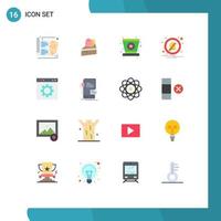Set of 16 Modern UI Icons Symbols Signs for interface browser carnival off alarm Editable Pack of Creative Vector Design Elements