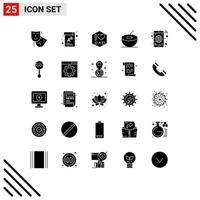 paquete de iconos de vector de stock de 25 signos y símbolos de línea para elementos de diseño de vector editables de fruta de globo de papá móvil de audio