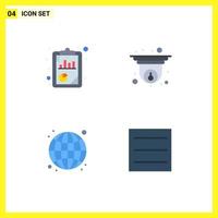 4 Flat Icon concept for Websites Mobile and Apps analysis internet seo analysis security web Editable Vector Design Elements