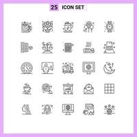 Set of 25 Modern UI Icons Symbols Signs for irish day date celebrate coffee cup Editable Vector Design Elements