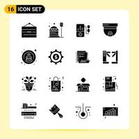 16 Creative Icons for Modern website design and responsive mobile apps 16 Glyph Symbols Signs on White Background 16 Icon Pack vector