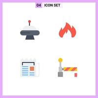 Universal Icon Symbols Group of 4 Modern Flat Icons of abduction newsletter fire spark paper Editable Vector Design Elements
