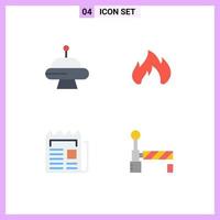 Universal Icon Symbols Group of 4 Modern Flat Icons of abduction newsletter fire spark paper Editable Vector Design Elements