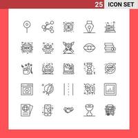 25 Creative Icons Modern Signs and Symbols of label mathematics target math game Editable Vector Design Elements