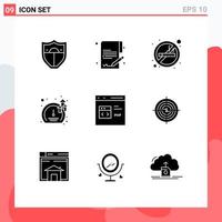 Stock Vector Icon Pack of 9 Line Signs and Symbols for development coding no smoking code speed Editable Vector Design Elements