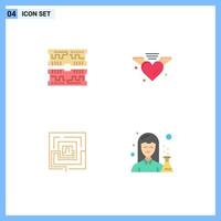 4 Thematic Vector Flat Icons and Editable Symbols of cards idea dimm heart pertinent Editable Vector Design Elements