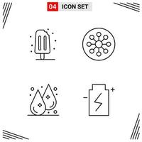 4 Icons Line Style Grid Based Creative Outline Symbols for Website Design Simple Line Icon Signs Isolated on White Background 4 Icon Set vector