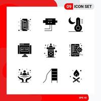 9 Thematic Vector Solid Glyphs and Editable Symbols of rostrum classroom moon link http Editable Vector Design Elements