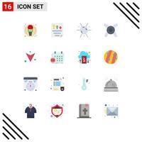 User Interface Pack of 16 Basic Flat Colors of schedule down report arrow cooler Editable Pack of Creative Vector Design Elements