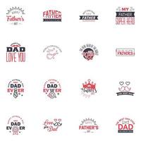 Happy Fathers Day greeting Card 16 Black and Pink Calligraphy Vector illustration Editable Vector Design Elements