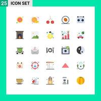 Set of 25 Modern UI Icons Symbols Signs for digital audio audio recording cherry rugby scrum rugby field Editable Vector Design Elements