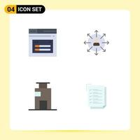 Pictogram Set of 4 Simple Flat Icons of internet person website career apartment Editable Vector Design Elements