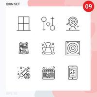 9 Thematic Vector Outlines and Editable Symbols of construction tools marriage target board media target Editable Vector Design Elements