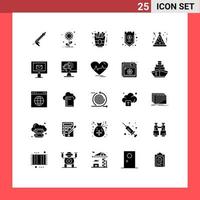 Pictogram Set of 25 Simple Solid Glyphs of hat funds spring credit safe Editable Vector Design Elements