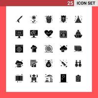 Pictogram Set of 25 Simple Solid Glyphs of hat funds spring credit safe Editable Vector Design Elements