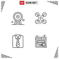 4 Icons Line Style Grid Based Creative Outline Symbols for Website Design Simple Line Icon Signs Isolated on White Background 4 Icon Set vector