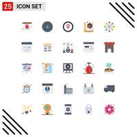 Group of 25 Modern Flat Colors Set for skin care dry skin location printer gadget Editable Vector Design Elements