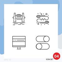 4 Universal Line Signs Symbols of australia marketing harbour communication computer Editable Vector Design Elements