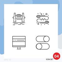 4 Universal Line Signs Symbols of australia marketing harbour communication computer Editable Vector Design Elements