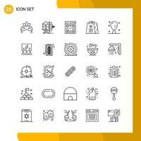 25 conjunto de iconos estilo de línea paquete de iconos símbolos de esquema aislados en fondo blanco para el diseño de sitios web receptivos vector