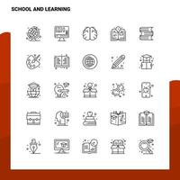 Set of School And Learning Line Icon set 25 Icons Vector Minimalism Style Design Black Icons Set Linear pictogram pack