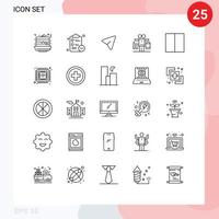 Set of 25 Modern UI Icons Symbols Signs for interface work arrow play balance Editable Vector Design Elements