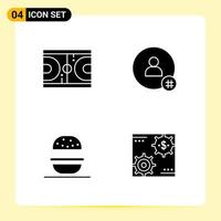 4 Creative Icons for Modern website design and responsive mobile apps 4 Glyph Symbols Signs on White Background 4 Icon Pack vector