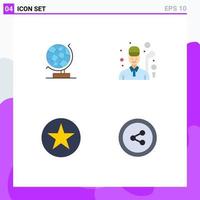 Universal Icon Symbols Group of 4 Modern Flat Icons of world circle web golfing insignia Editable Vector Design Elements