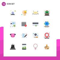 Set of 16 Modern UI Icons Symbols Signs for badge present mind gift masquerade Editable Pack of Creative Vector Design Elements