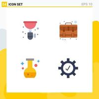 4 Thematic Vector Flat Icons and Editable Symbols of pipe payment sink business flask Editable Vector Design Elements