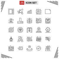 25 Icons Line Style Grid Based Creative Outline Symbols for Website Design Simple Line Icon Signs Isolated on White Background 25 Icon Set vector