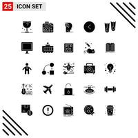 paquete de iconos vectoriales de stock de 25 signos y símbolos de línea para el círculo de buceo hobby flecha mente elementos de diseño vectorial editables vector