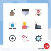 9 Creative Icons Modern Signs and Symbols of eco manufacturing left presentation arrow business Editable Vector Design Elements