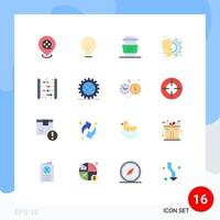 16 Universal Flat Colors Set for Web and Mobile Applications baby process cafe gear brain Editable Pack of Creative Vector Design Elements