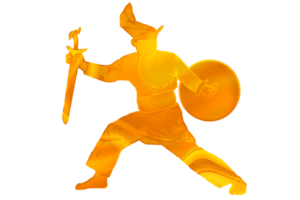 logotyp rörelse krigare silat håll sundang blad och skydda png