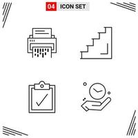 4 Icons Line Style Grid Based Creative Outline Symbols for Website Design Simple Line Icon Signs Isolated on White Background 4 Icon Set vector