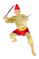 Silat-Krieger halten zwei Macheten png
